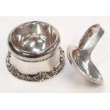 Silver salt and silver baby shower spoon.