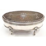 Silver tortoise shell, Art Deco dressing table pot, London 1925, William Comy.