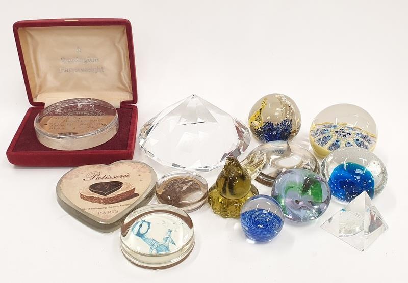 A collection of paperweights to include Dartington Caithness Millifori.