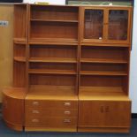 G-Plan vintage teak three piece wall unit.