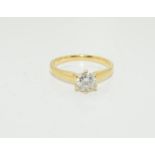 A 18ct gold and Diamond approx 0.75 points solitaire ring.