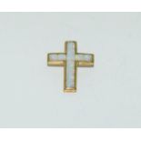 9ct gold opal cross pendant.