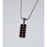 Garnet White topaz 925 Silver Pendant.