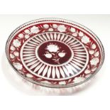 A Bohemian glass centre table dish.