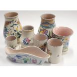 Poole Pottery Traditional pattern vases to include Patricia Wells vase (8)