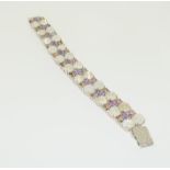 Silver moonstone gem set bracelet.