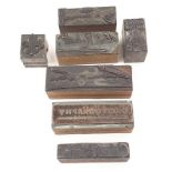 7 miscellaneous printing blocks of differing signatures.