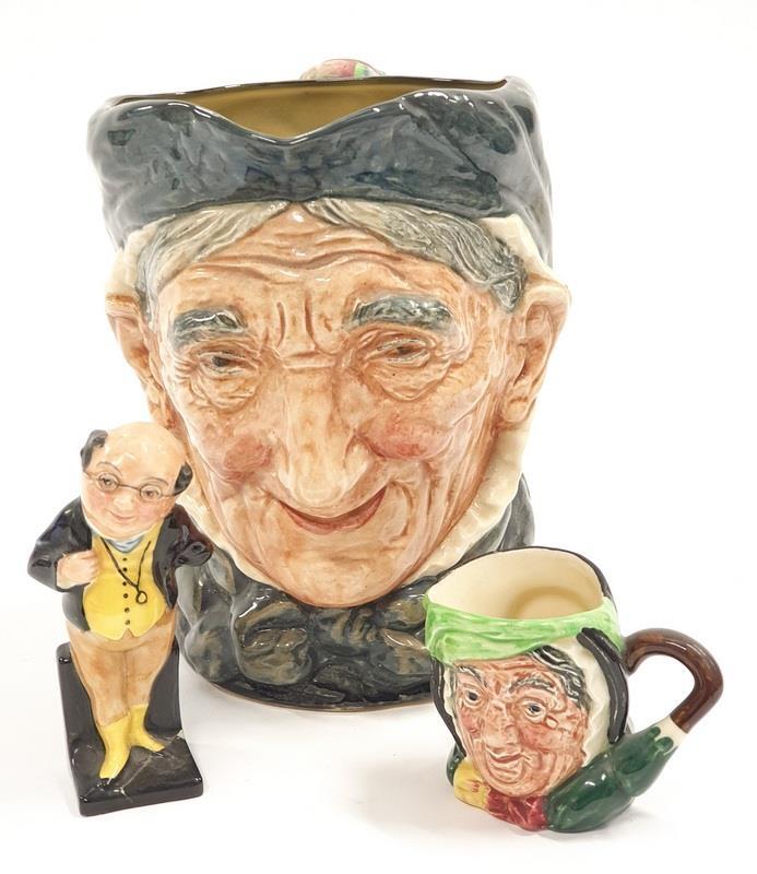 Doulton full-size character jug Grammy Doulton Miniature character jug sariy Grant and a Doulton