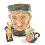 Doulton full-size character jug Grammy Doulton Miniature character jug sariy Grant and a Doulton