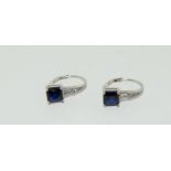 Sapphire gemstone 925 silver earrings. REF SP22
