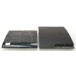Sony PlayStation 3 Slim console together with Sony PlayStation 3 Super Slim console (REF WP20).