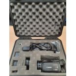 Canon Legira HFG30 video camera with wide angle adaptor WAH58, batteries and charger (REF C18).