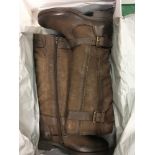 Celtic Sheep Skin brown knee high boots Size 5 (Ref 102)