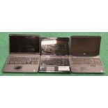 Three Laptops: Dell Inspiron 17-3721, Toshiba Satellite A660-17T, Dell Latitude E5530 (WP96).