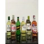 Six bottles of alcohol (REF 73, 74, 85, 162, 163).