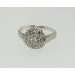 Diamond approx 0.75 points in 18ct white gold ring, Size Z