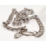 A silver gents flat link chain 70cm long (REF 39).