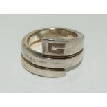 A Gucci silver hallmarked ring.