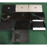 8 Laptops, Acer PC and a notebook (REF WP 395).