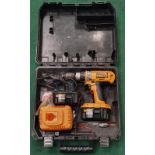 DeWalt DC988KA cordless power drill in case with two batteries and charging station (REF WP18).