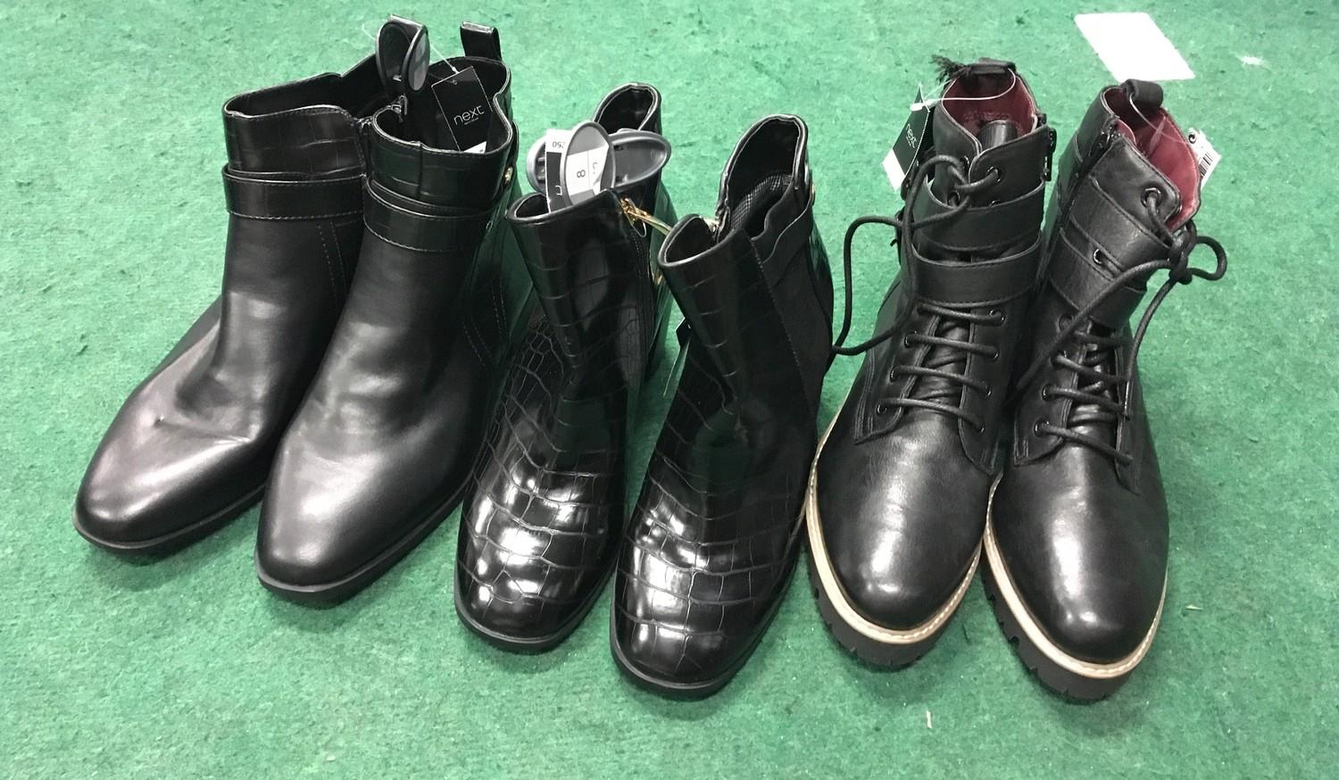 Three pairs of Next boots sized 5 and 6 (REF 89).