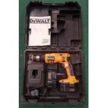 DeWalt DW996 cordless drill in case with two batteries and charging station (REF WP28).