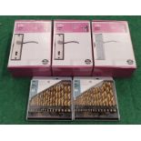 Three Wilko door handle sets and two Wilko HSS drill bit sets (REF 26).