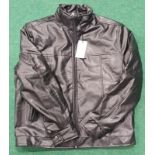 Men's AC black leather jacket size M (REF 29).