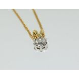 A Diamond pendant approx. 0.50ct set on 18ct gold chain.