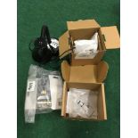 Two boxes of plumbing items And a Lamp (REF 47/120)