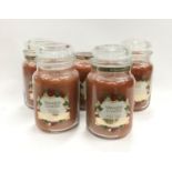 5 large Yankee Candles (one missing lid) Ref 148.