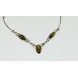 Green amber 925 silver necklace. REF SP28