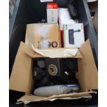 A collection of Polaroid cameras and other camera equipment (REF C22).