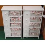 Two white chests of drawers (REF 6).