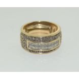 A 9ct gold and diamond ring 6.7gm, Size K