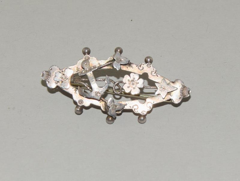 5 x Victorian Silver and Paste Sweetheart Brooches. - Image 4 of 7