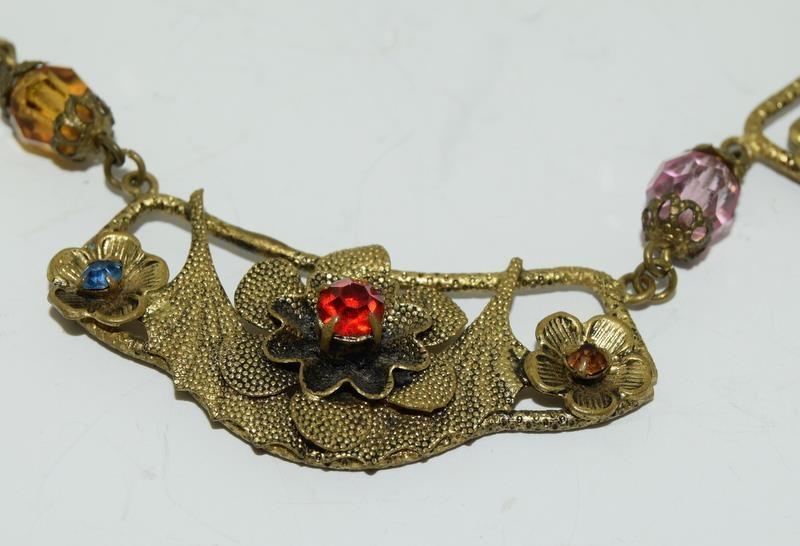 Czech crystal Egyptian Revival necklace and brooch. - Image 2 of 5