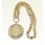 A Large Antique Victorian Tested as Silver Locket and book chain collar.