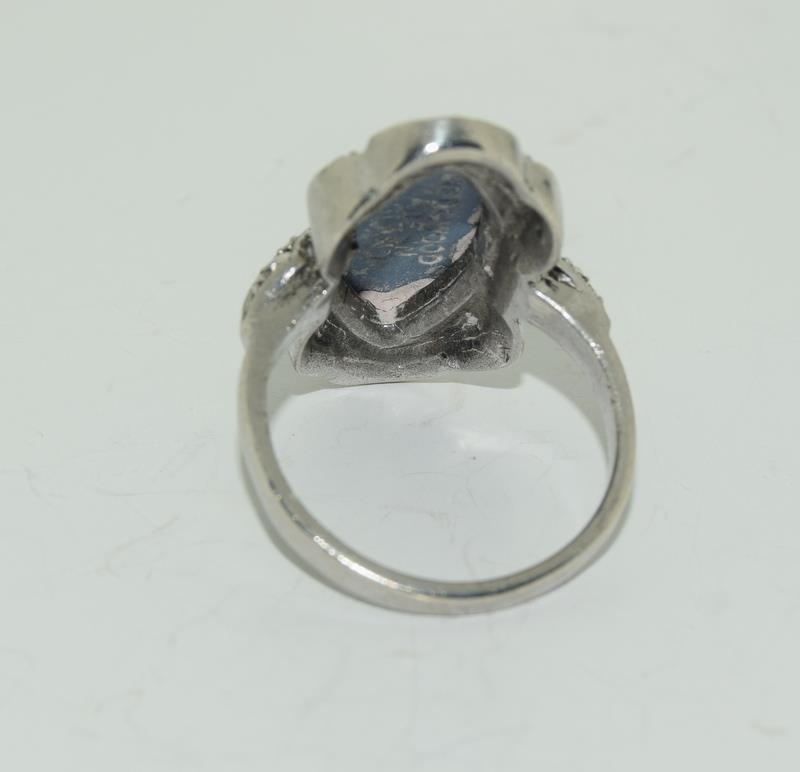 Antique Wedgewood Silver Marcasite ring, Size M. - Image 3 of 3