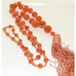 Antique Chinese carnelian Prayer necklace.