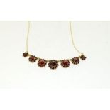 Silver Gilt Garnet Necklace. (L23)