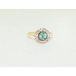 9ct Tested Zircon and White Sapphire Ring, Size P. (L34)