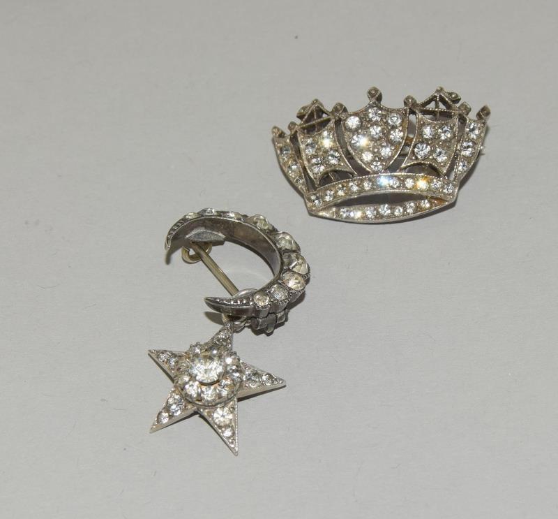 5 x Victorian Silver and Paste Sweetheart Brooches. - Image 6 of 7
