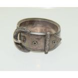 Silver Victorian buckle bangle. (NI003)