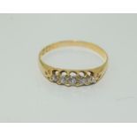 18ct 5 Stone Diamond Ring. Size S. (NI018)