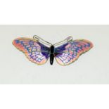Silver Enamel Butterfly Brooch. (L16)