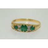 Ladies Emerald and Diamond 18ct Gold Ring.