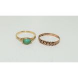 9ct Turquoise Ring and 9ct Ring. Size M. (NI014)