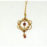 9ct Edwardian Pendant. (L22)