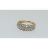 9 carat gold ladies latice shaped diamond ring size M